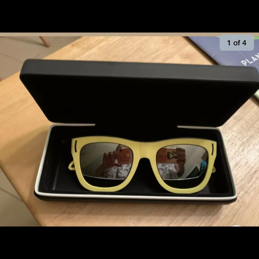 Givenchy Fluorescent Yellow Silver Mirror W/CASE